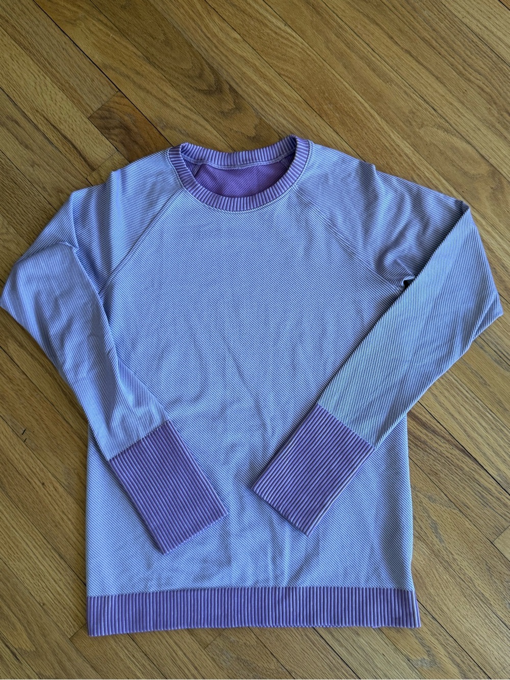 Lululemon Rest Less Pullover Lavender Purple Ribbed Thumbhole Top 6 Approx - Picture 1 of 9